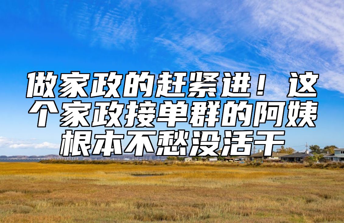 做家政的赶紧进！这个家政接单群的阿姨根本不愁没活干 