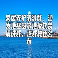 家居养护清洗群，沙发地毯窗帘地板软装清洗群，进群教程公布